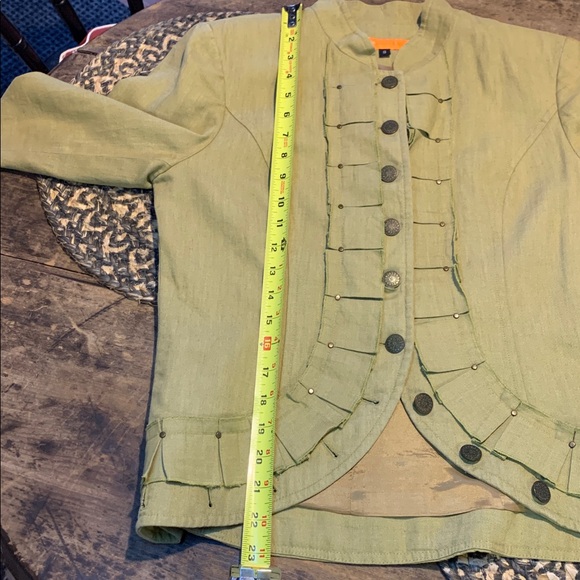 Women's Cynthia Steffe Victorian Inspired Linen Jacket with Button Detailing - Picture 12 of 13